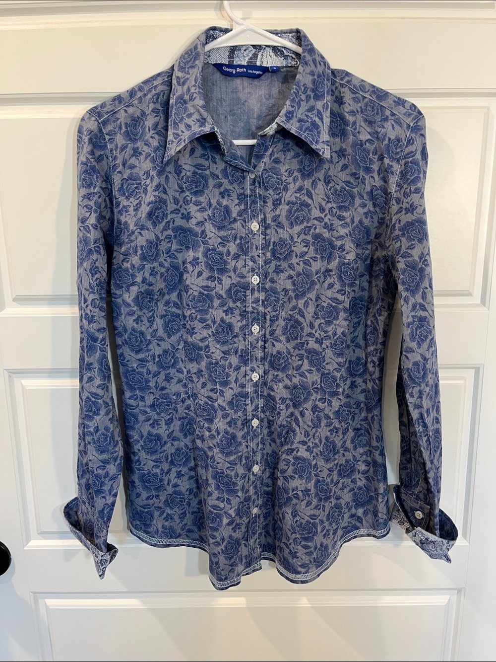 Georg Roth Los Angeles Floral Womens Button Shirt Reversible small